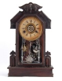 Antique Flora Wm. L. Gilbert Clock Co. Mantle Clock