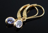 14k Yellow Gold Tanzanite Earrings