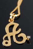 14k Yellow Gold and Diamond 