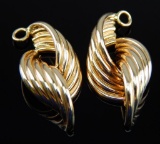 14k Yellow Gold Double Twist Earring Enhancers