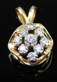 14k Yellow Gold and Diamond Pendant