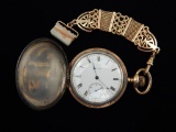 Elgin Hunter Case Pocket Watch #15838300 w/ Watch Fob