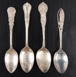 Group of 4 Sterling Silver Chicago, Illinois Souvenir Spoons