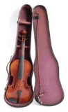 Antique Copy of Antonius Stradiuarius Conservatory Violin with Case and Bow