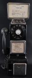 Antique Automatic Electric Co. Three-Slot Rotory Pay Phone with Keys.