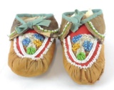 Pair of 1890 Iroquios Beaded Moccasins