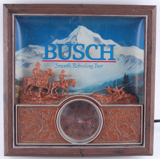 Vintage Busch Light Up Advertising Beer Clock