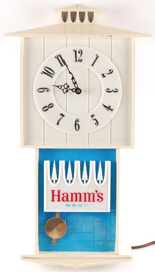 Vintage Hamm's Beer Light Up Advertising Motion Beer Clock