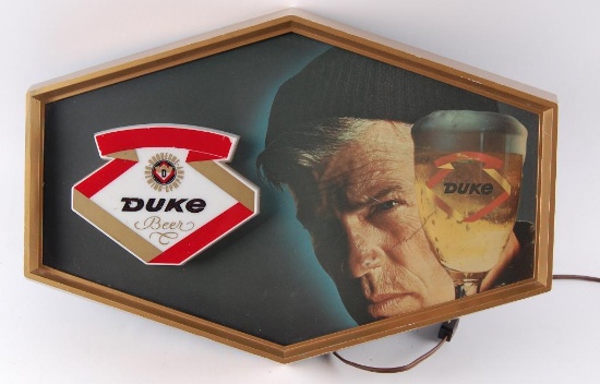 Vintage Duke Light Up Advertising Beer Sign