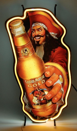 Captain Morgan Gold Light Up Advertising Neon Beer Sign