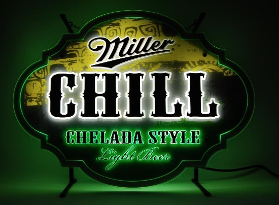 Miller Chill Light Up Advertising Neon Beer Sign