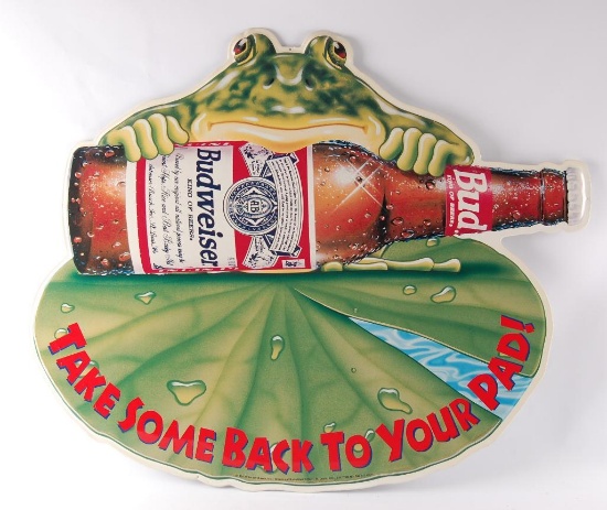 Budweiser "Take Some Back To Your Pad!" Advertising Metal Beer Sign