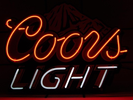 Coors Light Advertising Light Up Neon Beer Sign