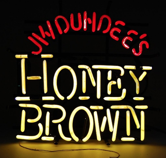 J.W. Dundee's Honey Brown Light Up Advertising Neon Beer Sign