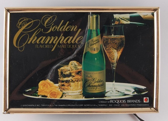 Vintage Golden Champlain Malt Liquor Light Up Advertising Beer Sign
