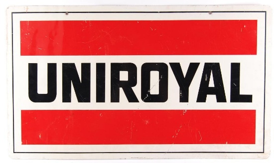 Vintage Uniroyal Double Sided Advertising Metal Sign