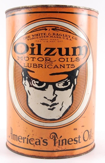 Vintage Oilzum Motor Oils and Lubricants Advertising 5 Quart Oil Can
