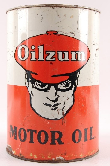 Vintage Oilzum Motor Oil Advertising 5 Quart Oil Can