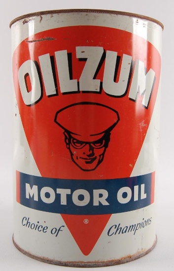 Vintage Oilzum Motor Oil Advertising 5 Quart Oil Can