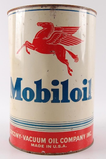 Vintage Mobiloil Pegasus Advertising 5 Quart Oil Can