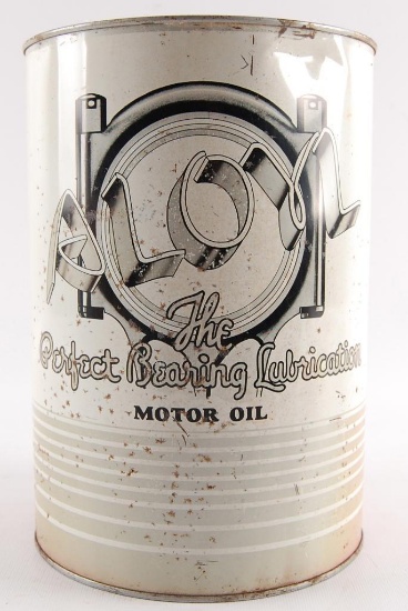 Vintage Aloyl Motor Oil Advertising 5 Quart Oil Can