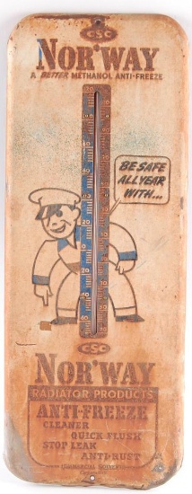 Vintage Nor'Way "A Better Methanol Anti-Freeze Advertising Thermometer