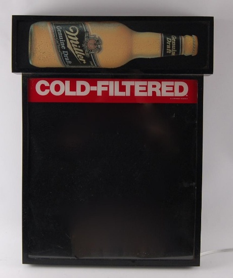 Vintage Miller Genuine Draft Light up Advertising Menu Board