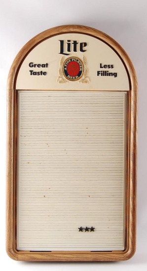 Vintage Miller Lite Advertising Menu Board