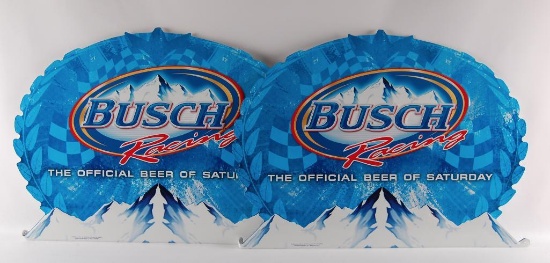 Group of 2 Busch Racing Advertising Metal Signs
