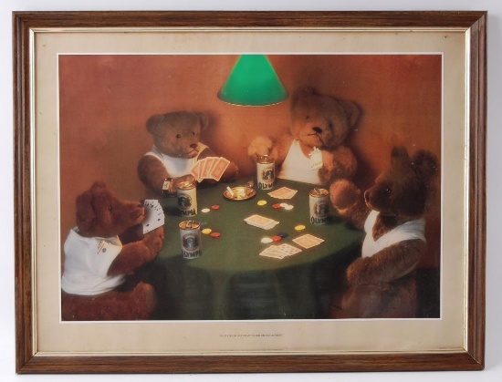 Vintage Olympia Beer "Four Tough Guys Play Poker On Friday Night" Advertising Litho