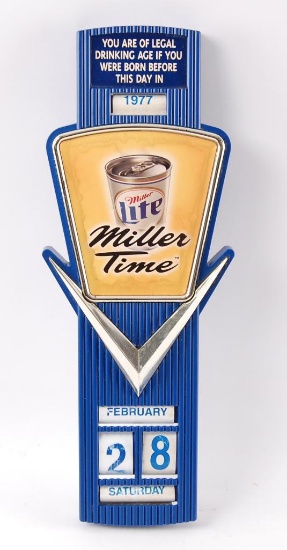 Miller Lite "Miller Time" Legal Drinking Advertising Beer Sign