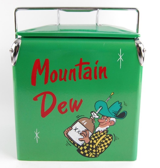 Modern Mountain Dew "It'll Tickle Yore Innards" Advertising Metal Cooler
