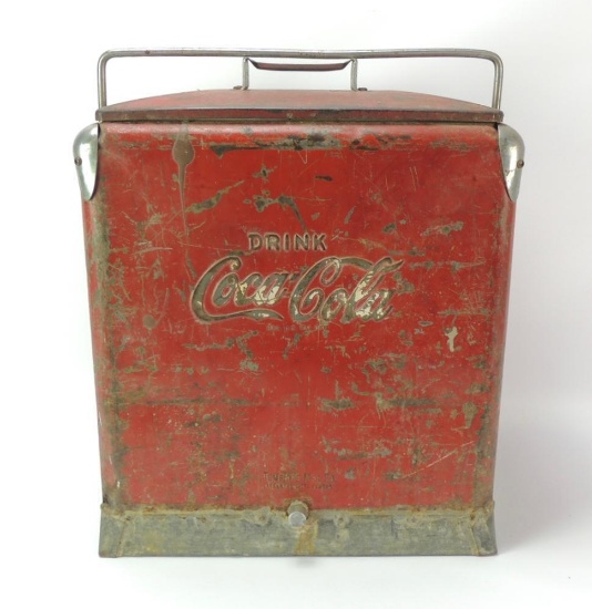Vintage Coca Cola Advertising Metal Cooler