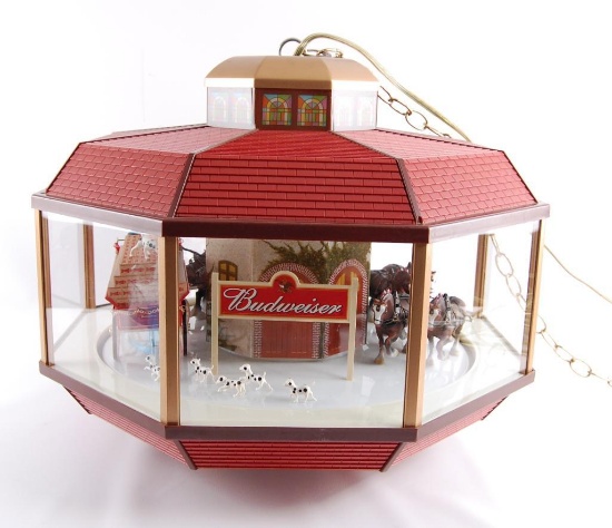 Budweiser Advertising Clydesdale Carousel Light Up Motion Lamp