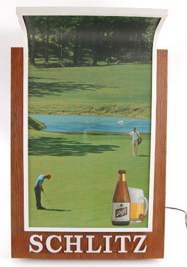 Vintage Schlitz Golf Light Up Advertising Beer Sign