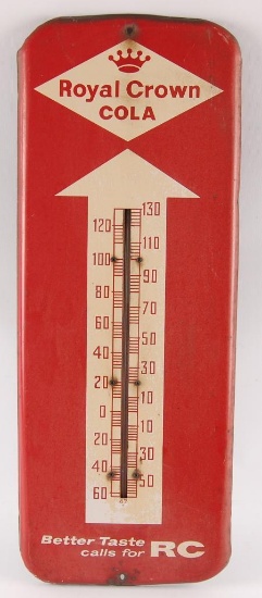 Vintage Royal Crown Cola Advertising Metal Thermometer
