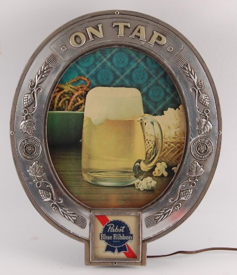 Vintage Pabst Blue Ribbon Light Up Advertising Beer Sign