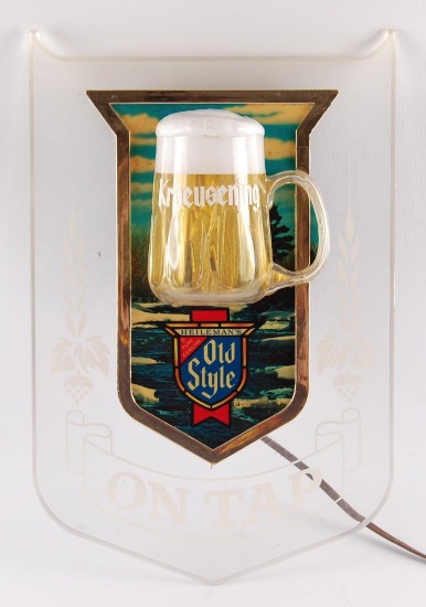 Vintage Heileman's Old Style "On Tap" Light Up Advertising Bubbler Beer Sign