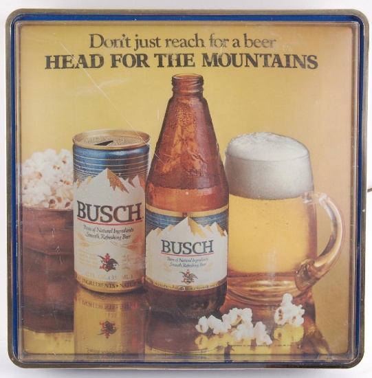 Vintage Busch Light Up advertising Beer Sign