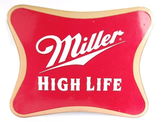 2001 Miller High Life Embossed Advertising Metal Beer Sign
