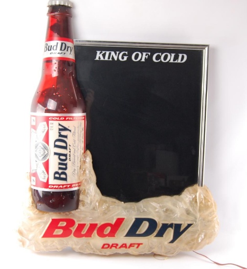 Vintage Bud Dry Light Up Advertising Beer Sign