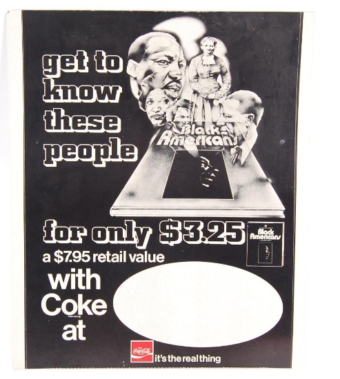 Vintage Black Americans and Coca-Cola Cardboard Advertising Countertop Standee
