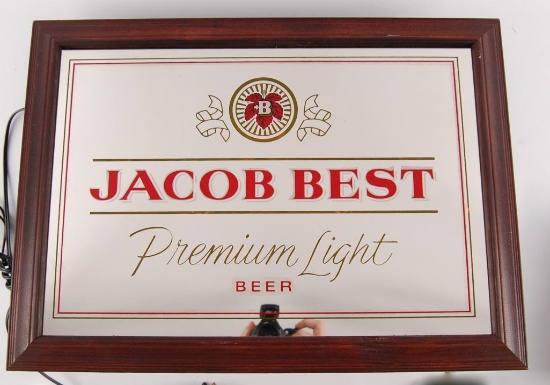 Vintage Jacobs Best Premium Light Beer Light Up Advertising Beer Sign