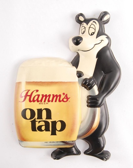 Vintage Hamm's Beer Vacuformed Advertising "On Tap" Beer Sign