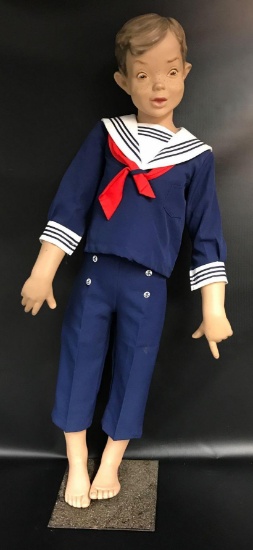 Antique Buster Brown Boy Manikin with Sailor Suit