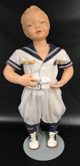 Antique Buster Brown Girl Manikin with Sailor Suit