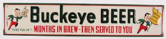 Vintage Buckeye Beer Advertising Metal Door Push
