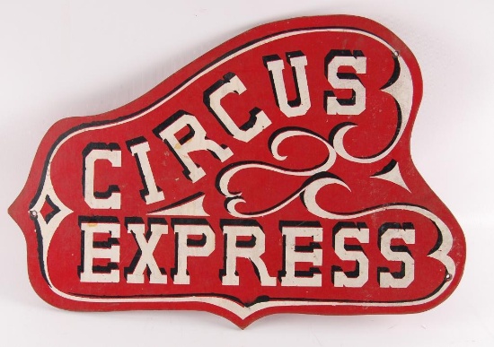 Vintage Circus Express Plywood Carnival Sign