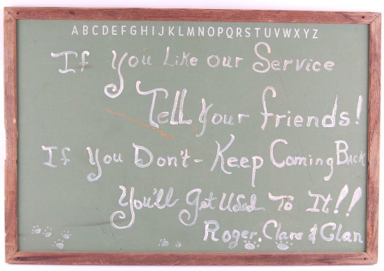 Vintage Chalkboard with Writing