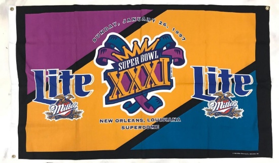 Miller Lite Super Bowl XXXI Advertising Flag